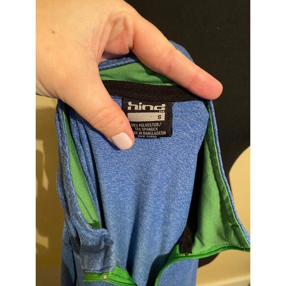 Hind Womens small Running Jacket Long Sleeve Blue Lightweight 1/4 Zip Pullover - Picture 5 of 5